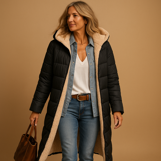 Ava – Longline Sherpa-Lined Winter Coat for Women