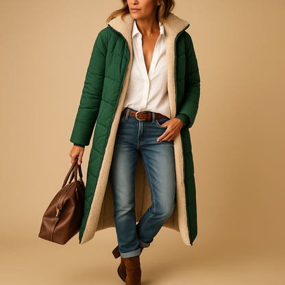 Ava – Longline Sherpa-Lined Winter Coat for Women