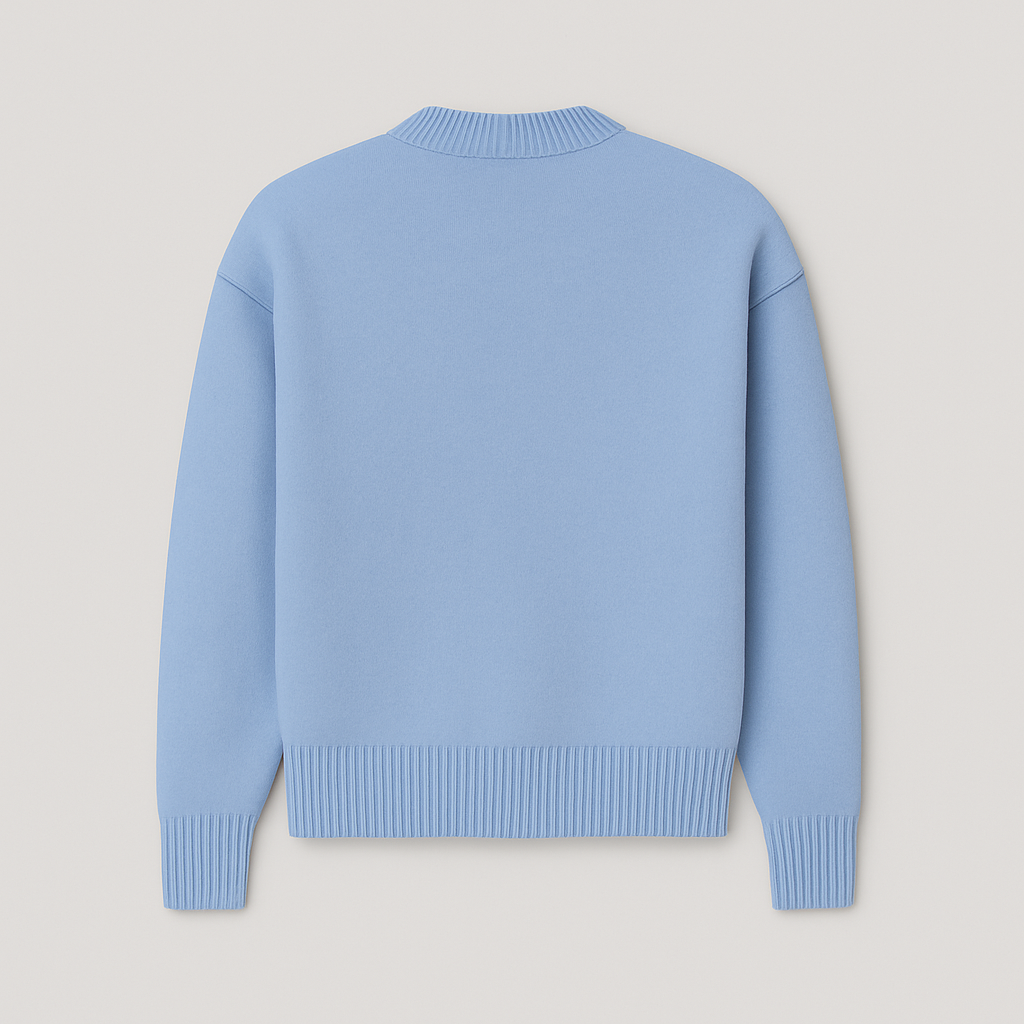 Adriana – Wełniany Sweter z Haftowanym Motywem Serca Damski