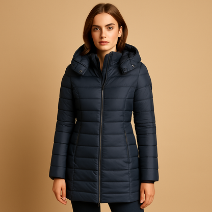 Emma – Longline Quilted Puffer Jacket for Women