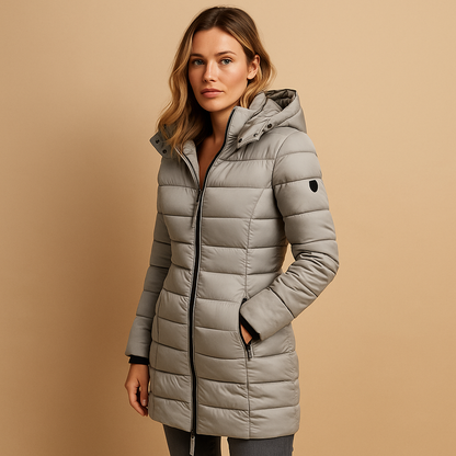 Emma – Longline Quilted Puffer Jacket for Women