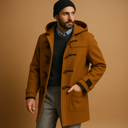 Adrian – Classic Duffle Coat with Hood for Men