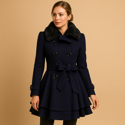 Isabella – Belted Double-Breasted Women’s Winter Coat