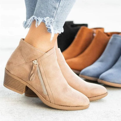 Amelia – Chic Low-Heel Ankle Boot for Women