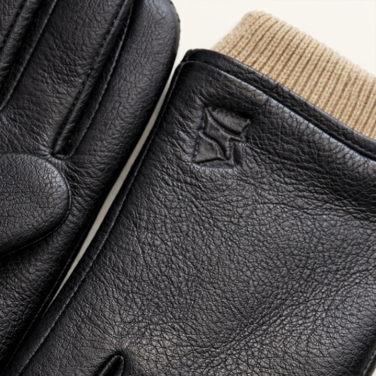 Diego – Ribbed-Cuff Leather Men’s Winter Gloves