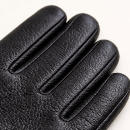 Diego – Ribbed-Cuff Leather Men’s Winter Gloves