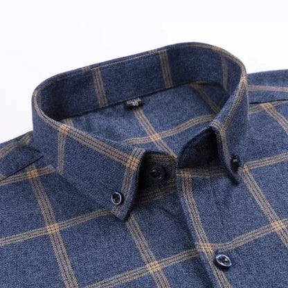 James – Checked Button-Up Flannel Shirt for Men