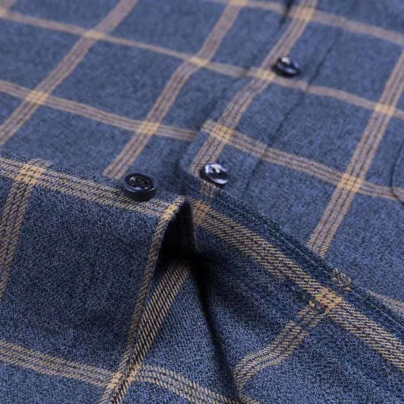 James – Checked Button-Up Flannel Shirt for Men
