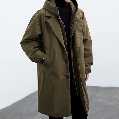 Ethan – Longline Hooded Winter Coat for Men