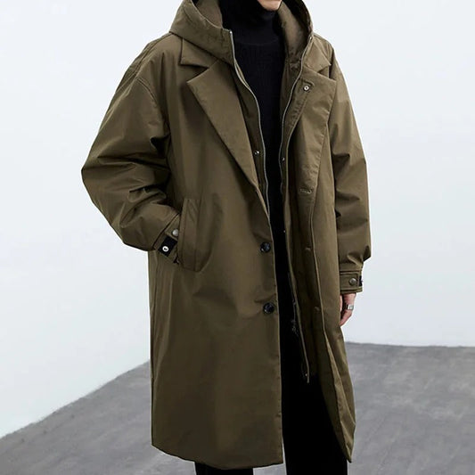 Ethan – Longline Hooded Winter Coat for Men