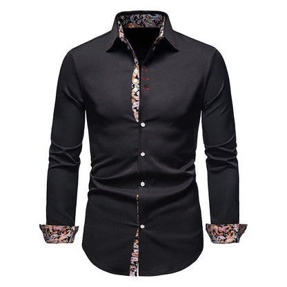Marco – Pattern-Detail Slim Fit Mens Shirt