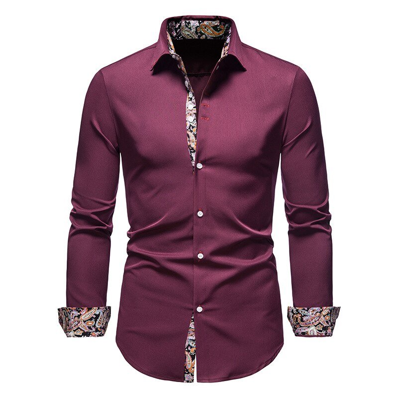 Marco – Pattern-Detail Slim Fit Mens Shirt