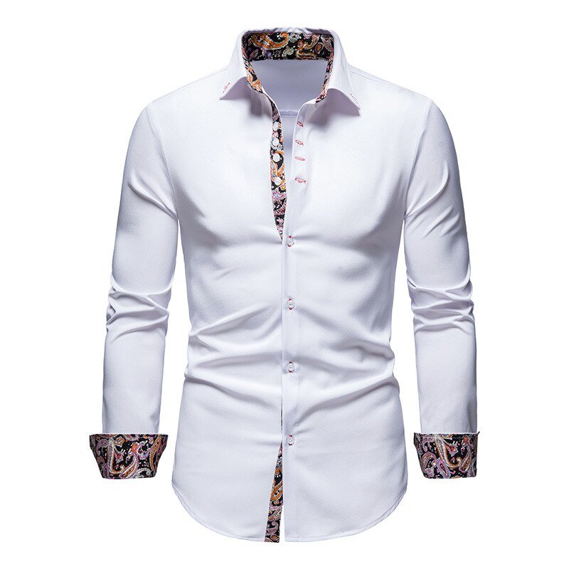 Marco – Pattern-Detail Slim Fit Mens Shirt