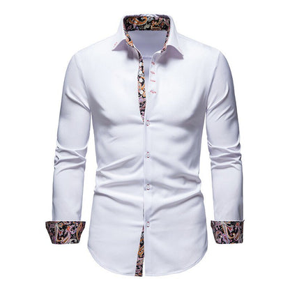Marco – Pattern-Detail Slim Fit Mens Shirt