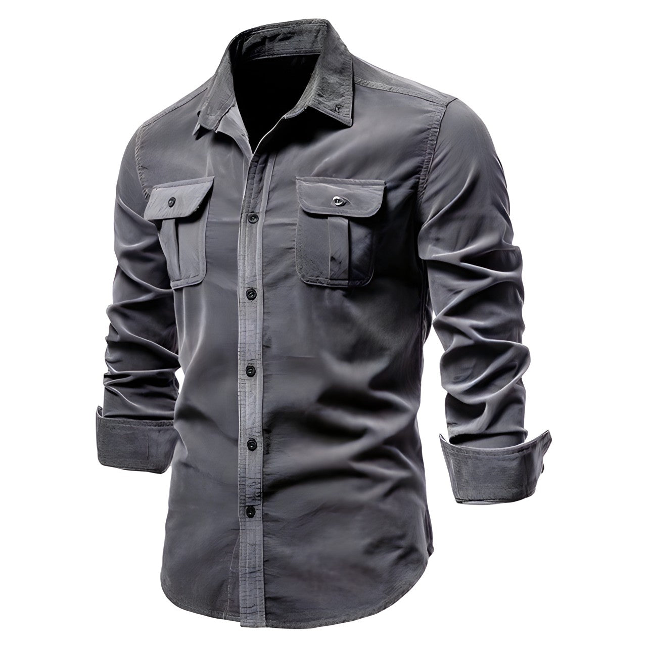 Mason – Sleek Utility-Inspired Long Sleeve Shirt for Men
