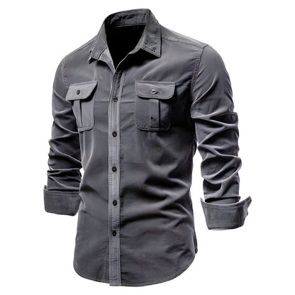 Mason – Sleek Utility-Inspired Long Sleeve Shirt for Men