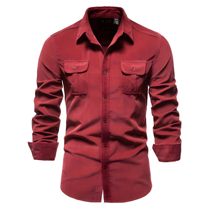 Mason – Sleek Utility-Inspired Long Sleeve Shirt for Men