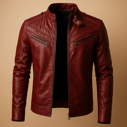 Liam – Classic Moto-Style Leather Jacket for Men