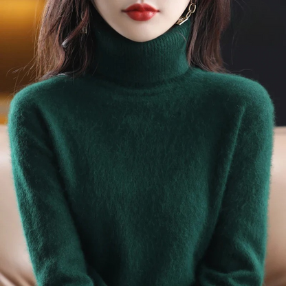 Elise – Damski sweter z golfem miętowy elegancki