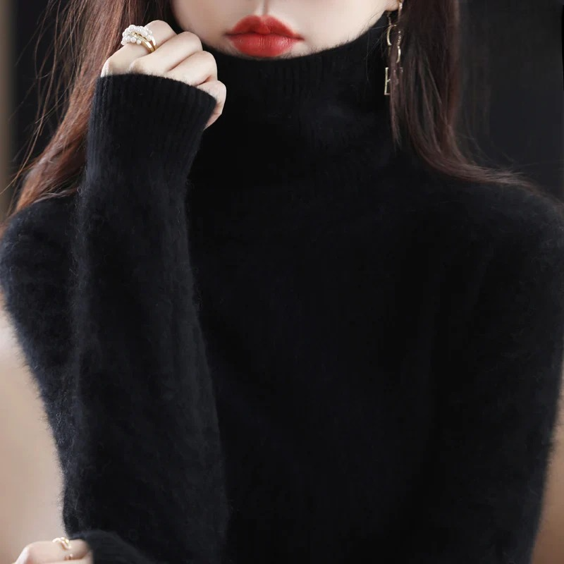 Elise – Damski sweter z golfem miętowy elegancki