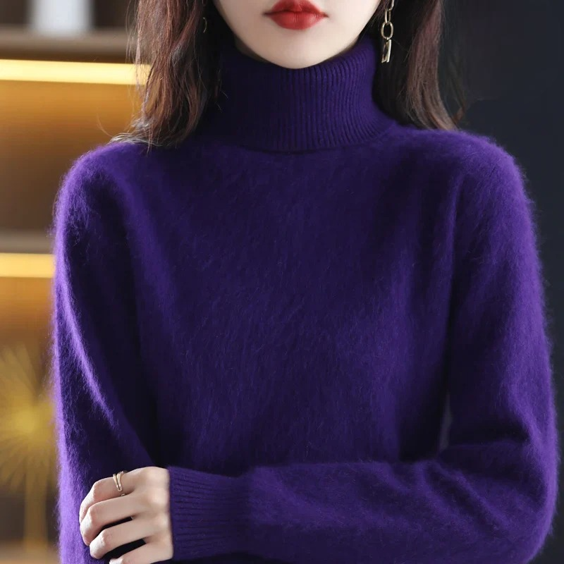 Elise – Damski sweter z golfem miętowy elegancki