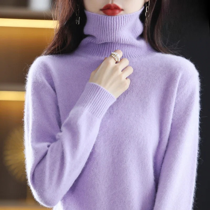 Elise – Damski sweter z golfem miętowy elegancki