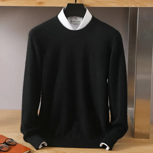 David – Refined Crew-Neck Knit-Looking Sweater for Men