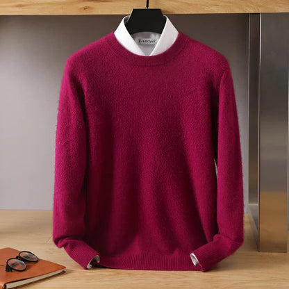 David – Refined Crew-Neck Knit-Looking Sweater for Men