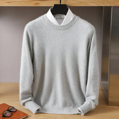 David – Refined Crew-Neck Knit-Looking Sweater for Men