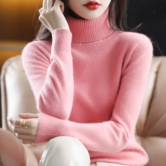 Elise – Damski sweter z golfem miętowy elegancki