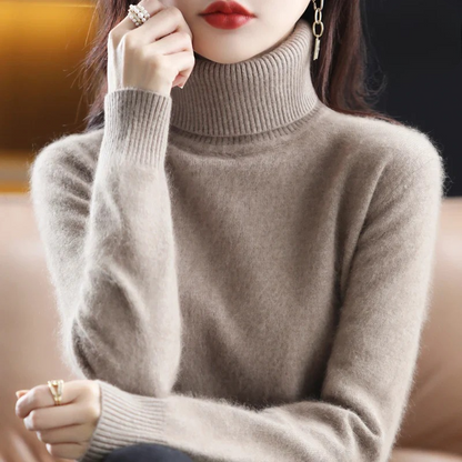 Elise – Damski sweter z golfem miętowy elegancki