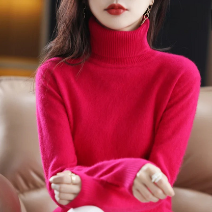 Elise – Damski sweter z golfem miętowy elegancki