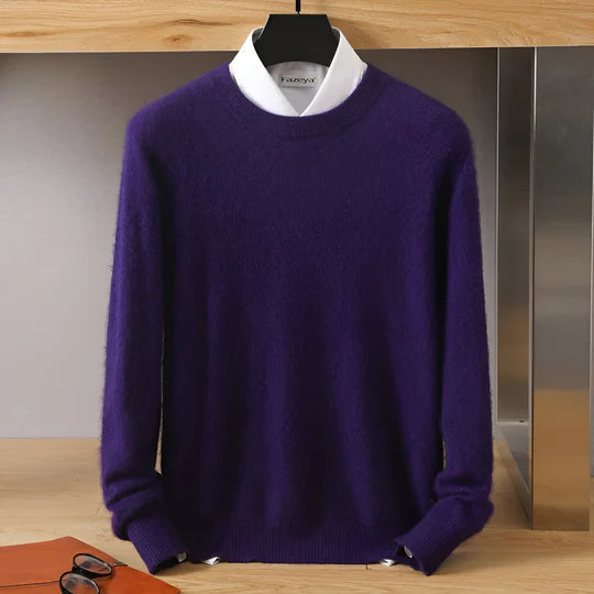 David – Refined Crew-Neck Knit-Looking Sweater for Men