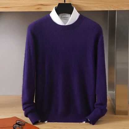 David – Refined Crew-Neck Knit-Looking Sweater for Men