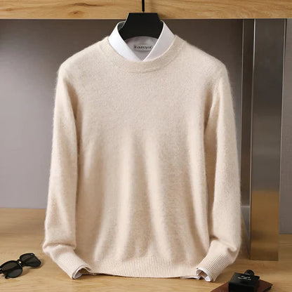 David – Refined Crew-Neck Knit-Looking Sweater for Men