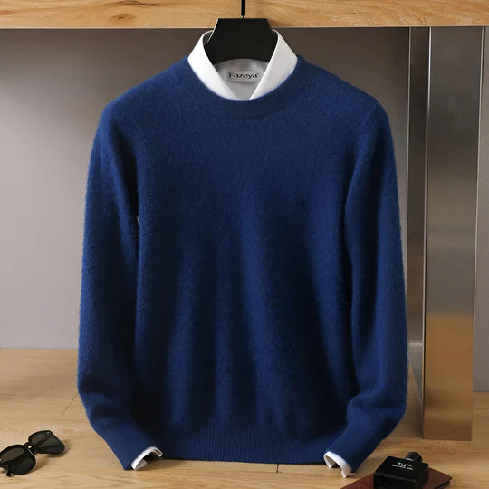 David – Refined Crew-Neck Knit-Looking Sweater for Men