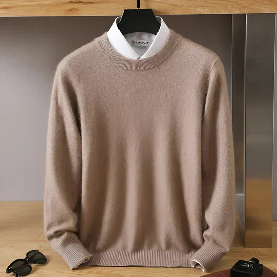 David – Refined Crew-Neck Knit-Looking Sweater for Men