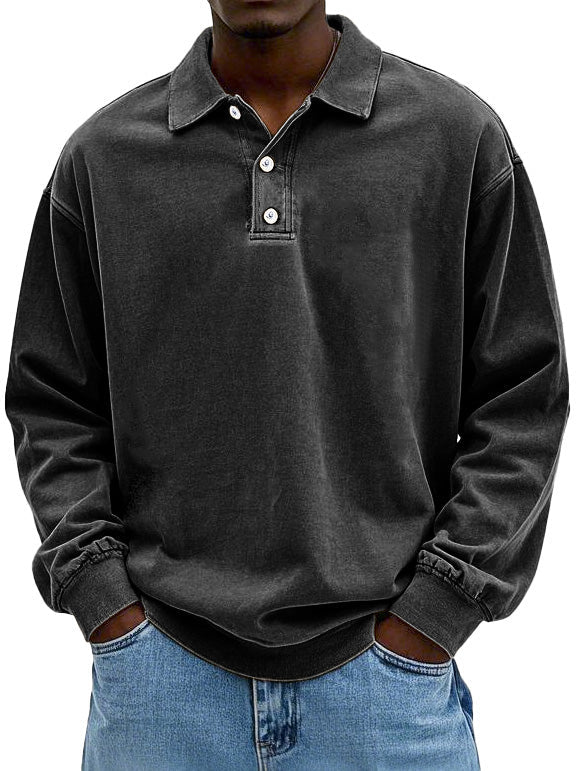 Piotr – Bluza męska polo z długim rękawem