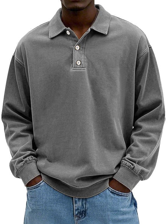 Piotr – Bluza męska polo z długim rękawem