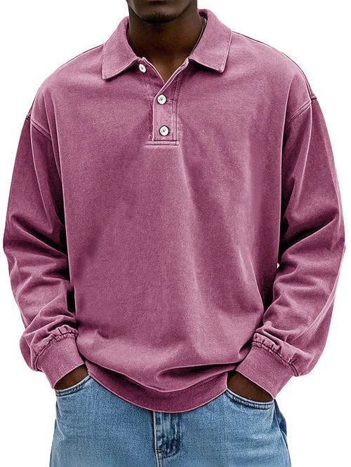 Piotr – Bluza męska polo z długim rękawem