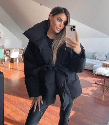 Isla – Belted Puffer Winter Coat for Women