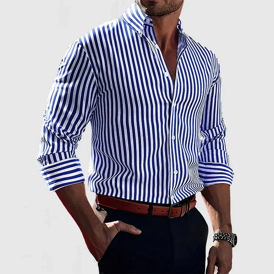 Oliver – Pinstripe Long Sleeve Shirt for Men