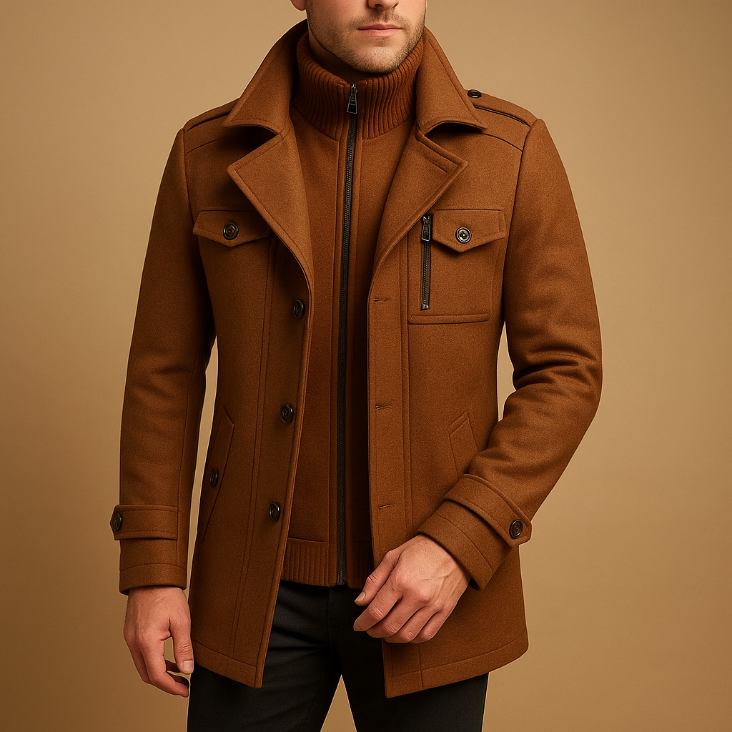 Mateo – Tailored Utility Men’s Wool-Like Jacket