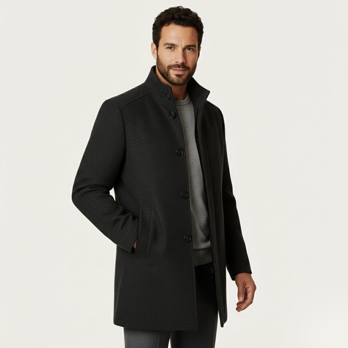 Andrés – Tailored Men’s Wool-Like Coat