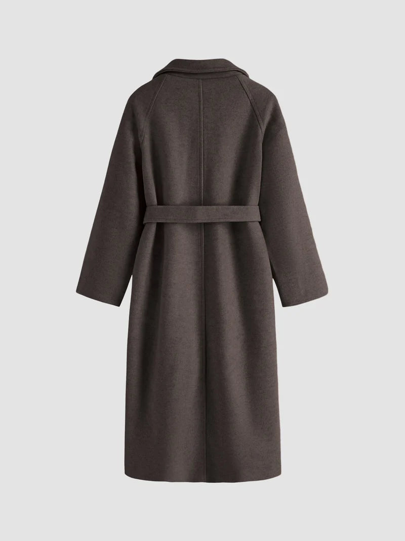 Isabella – Belted Longline Wool-Blend Coat for Women