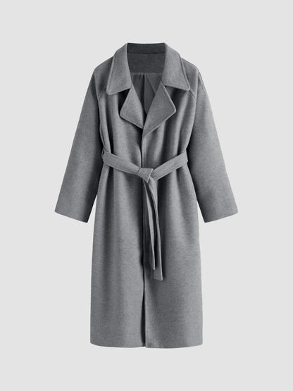 Isabella – Belted Longline Wool-Blend Coat for Women