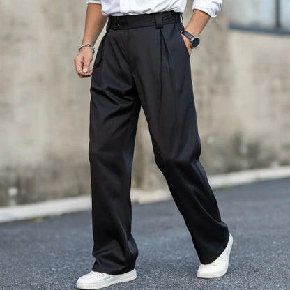 Elias – Wide-Leg Pleated Trousers for Men