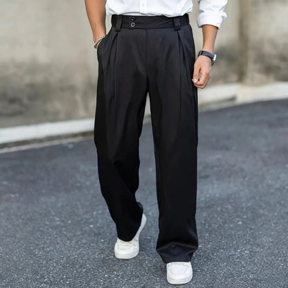 Elias – Wide-Leg Pleated Trousers for Men