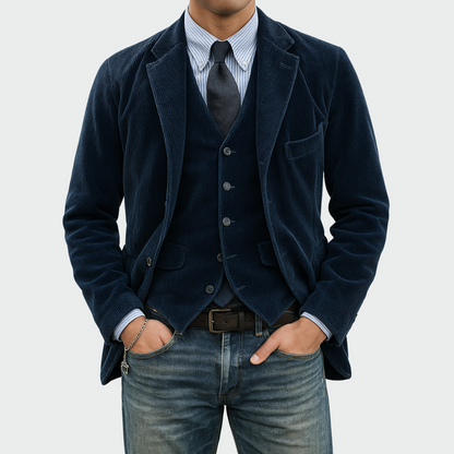 James – Tailored Corduroy Three-Piece Jacket Set for Men