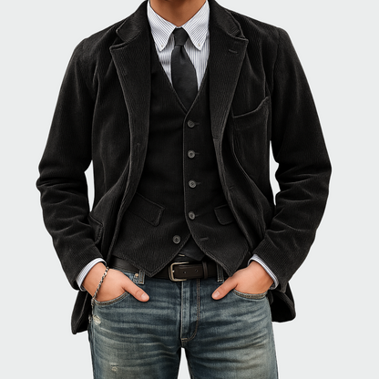 James – Tailored Corduroy Three-Piece Jacket Set for Men